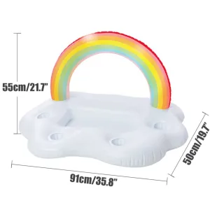 Summer Beach Pool Party Rainbow Cloud Inflatable Floating Ring