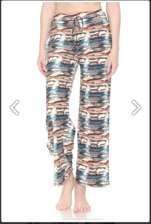 Tan, Teal & Creme Lounge Pants