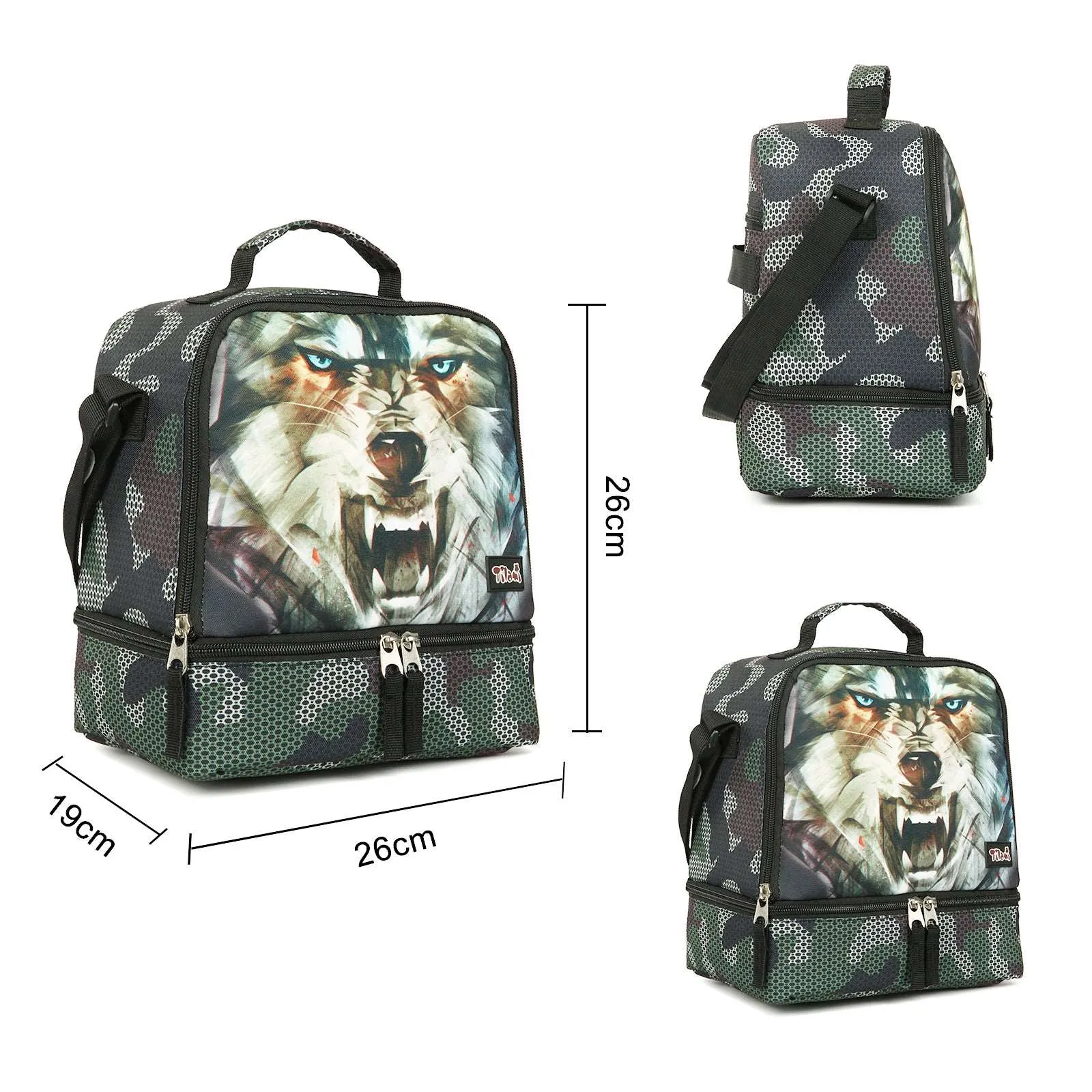 Tilami Alpha Wolf Kids Lunch Bag Waterproof Cooler Bag