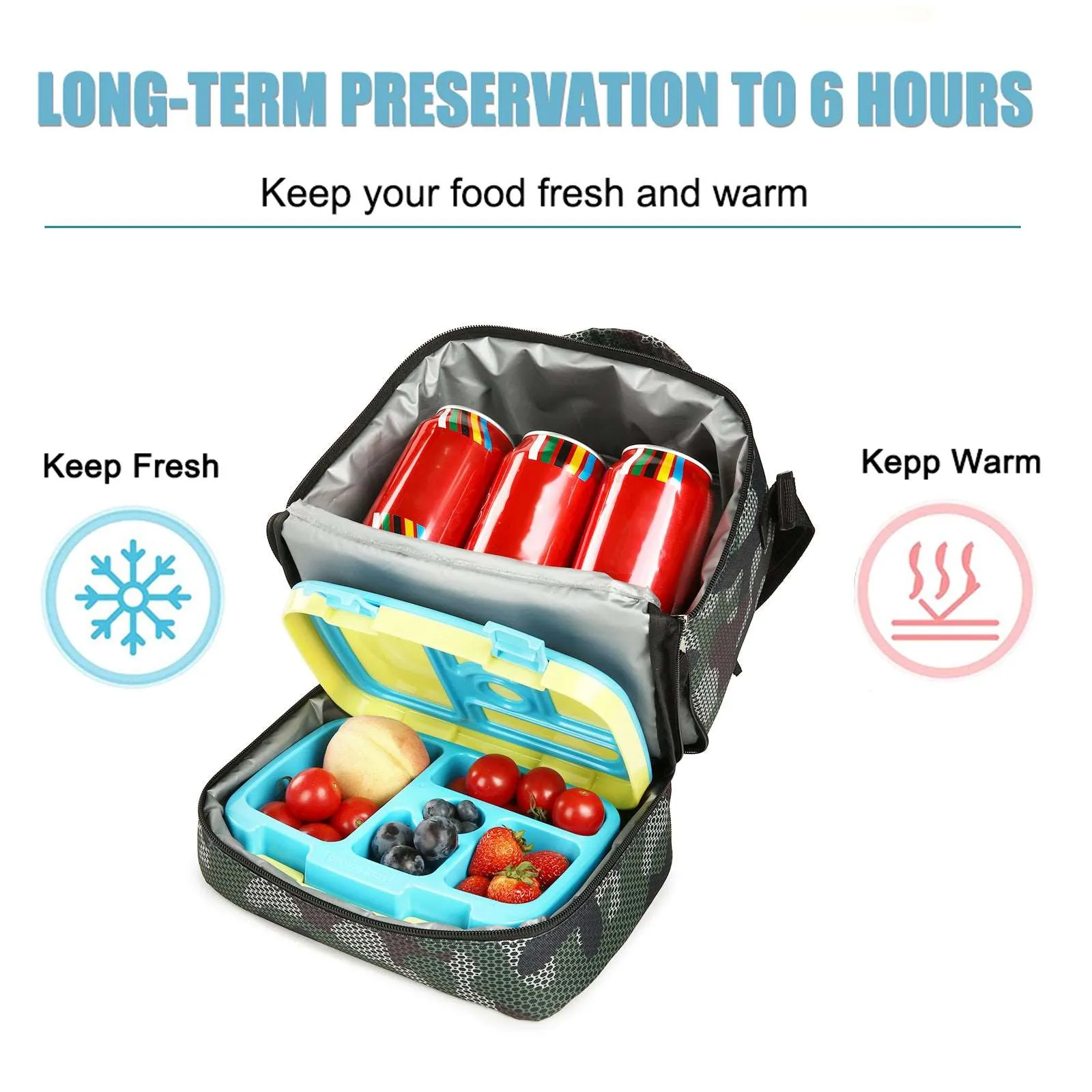 Tilami Alpha Wolf Kids Lunch Bag Waterproof Cooler Bag