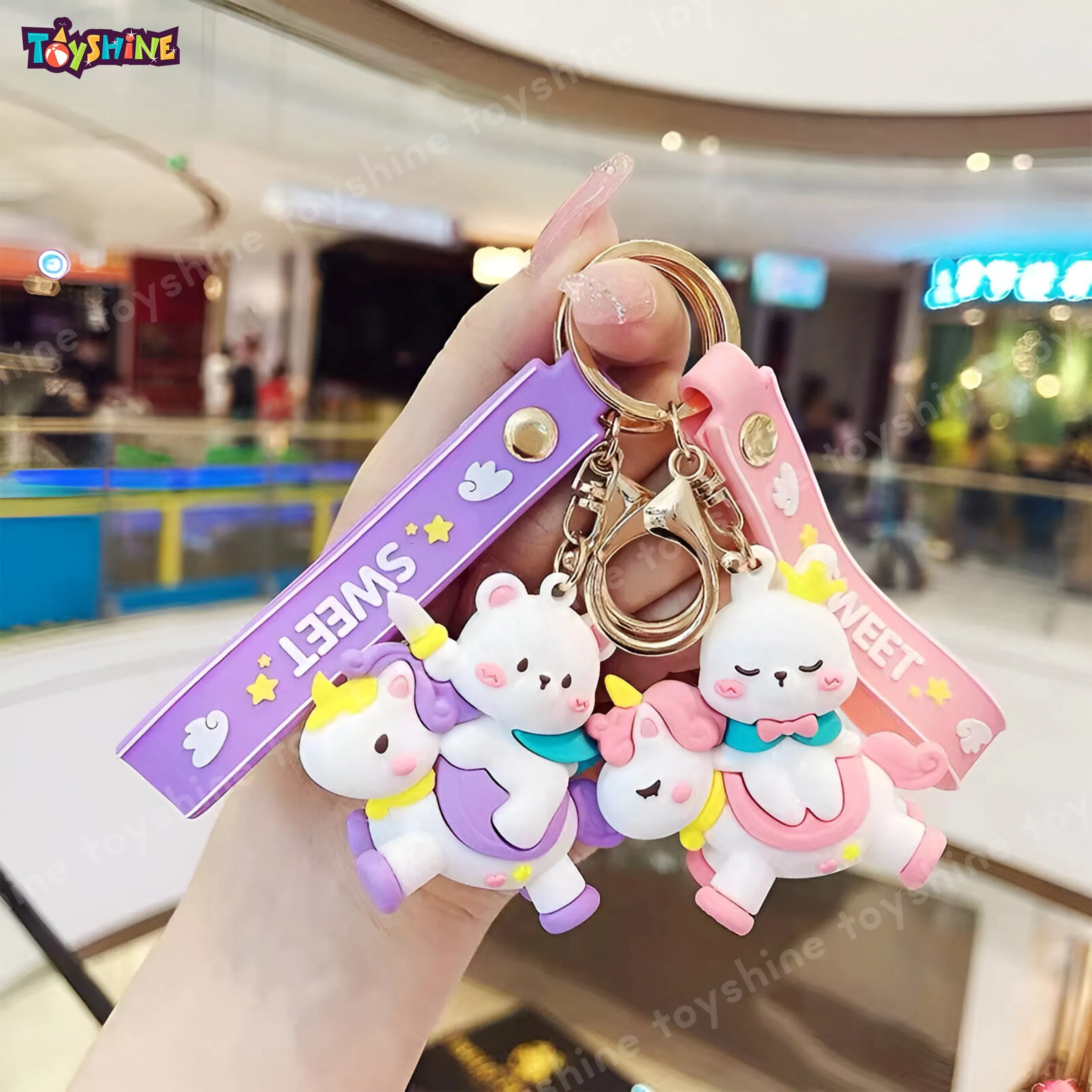 Toyshine 6 Pc Cute keychain Kawaii Cartoon Keychains with Holder Accessories, Backpack Car Key Chain for Boy Girl - Model B/1