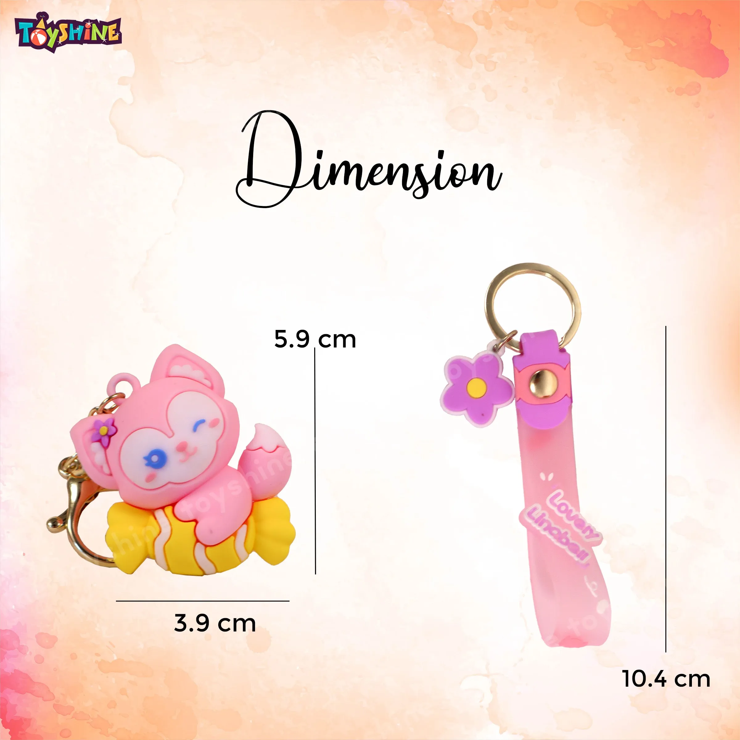 Toyshine 6 Pc Cute keychain Kawaii Cartoon Keychains with Holder Accessories, Backpack Car Key Chain for Boy Girl - Model B/1