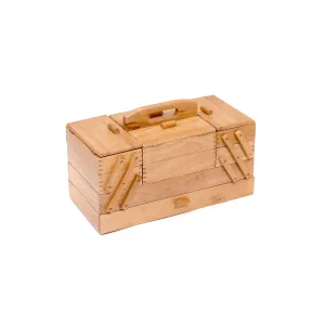 Traditional Natural Wooden Cantilever Sewing Storage Large 4 Tier