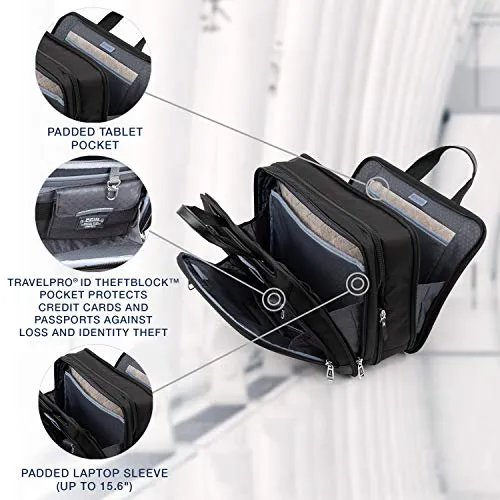 Travelpro Platinum Elite-16-Inch Expandable Business Briefcase, Shadow Black, 16-Inch
