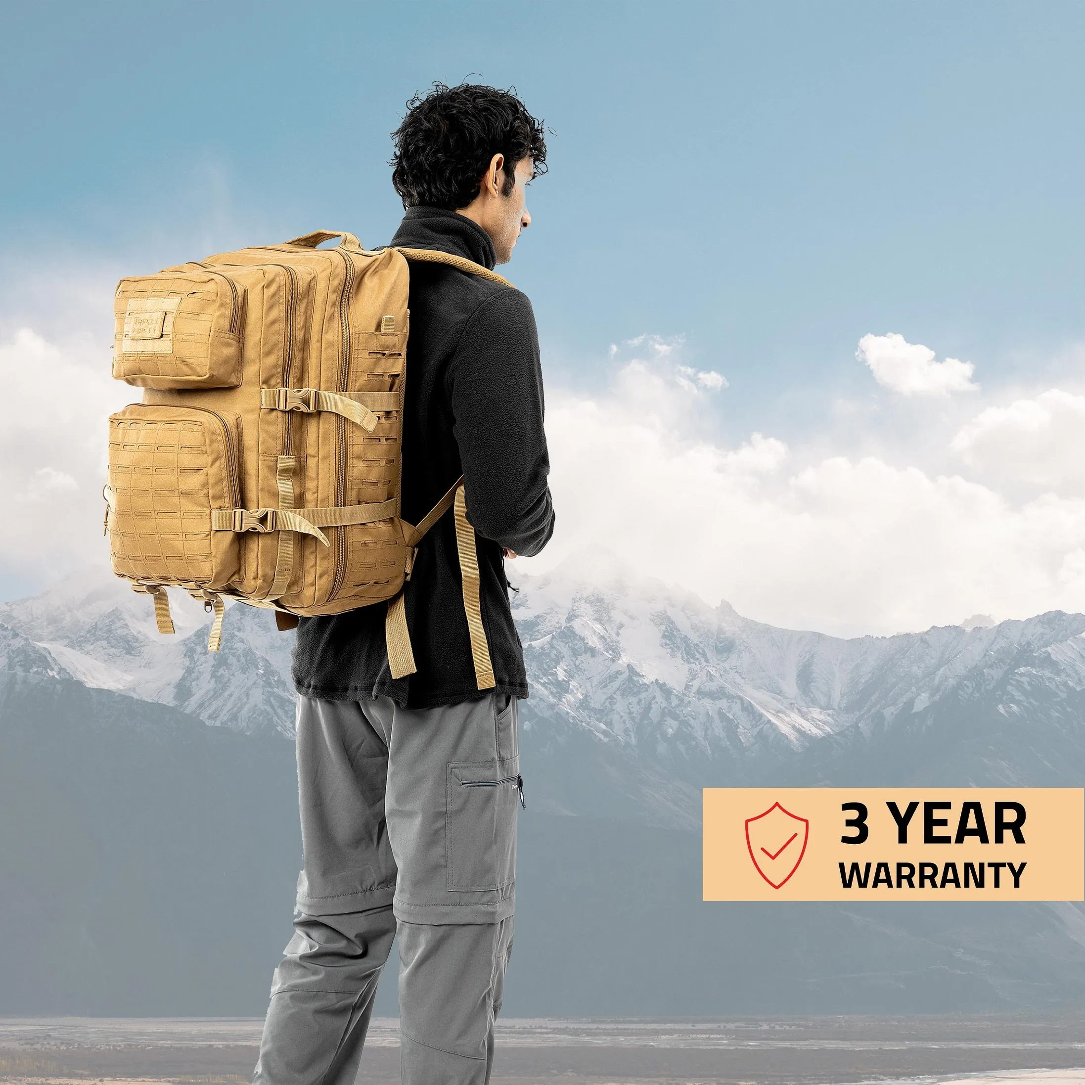 Tripole Force Plus Tactical Army 50 Litre Bag & Backpack with Laser-cut MOLLE | 3 Year Warranty