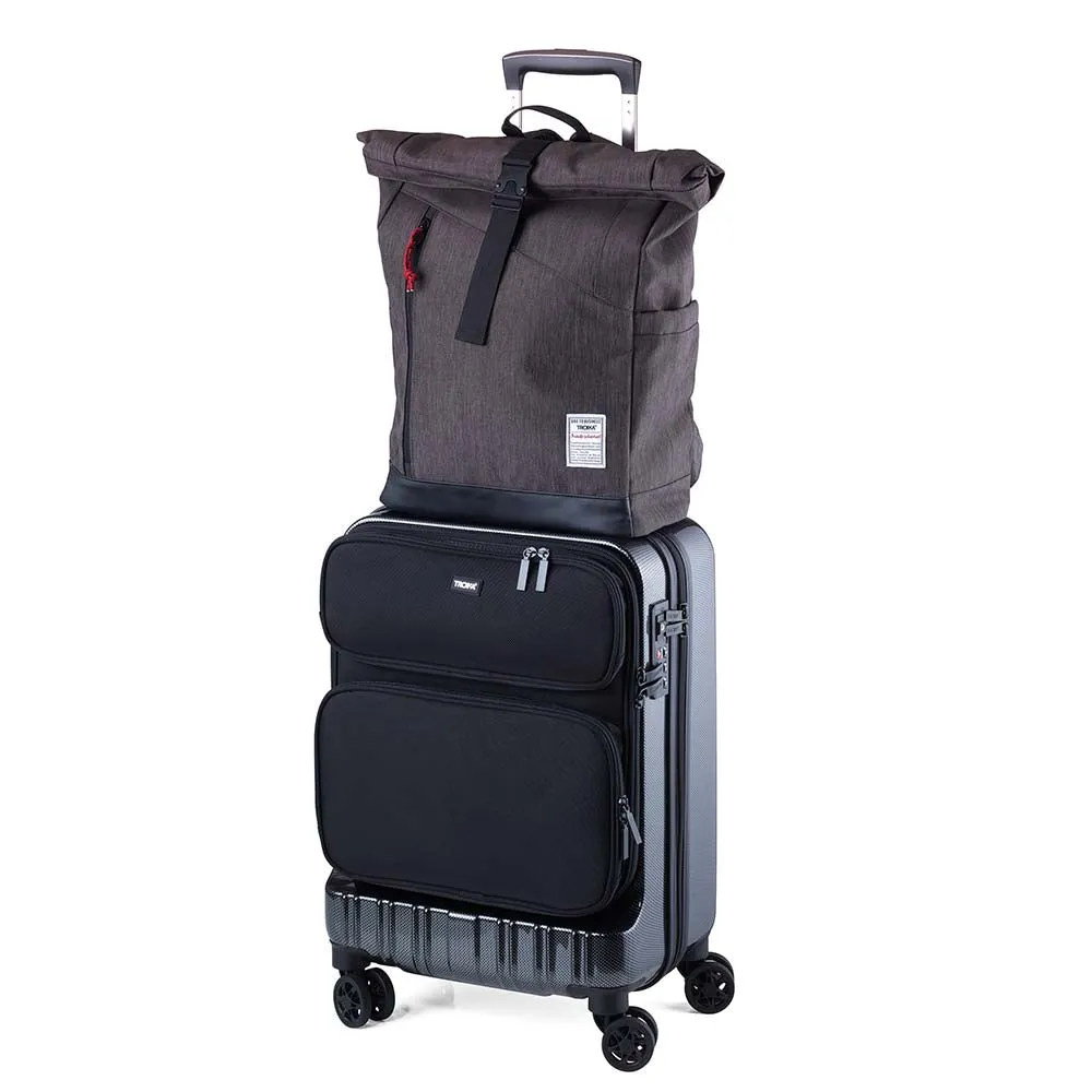 Troika Roll Top Backpack with Metal Snap Closure - Business Rolltop