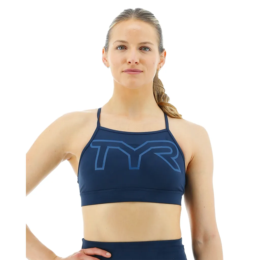 TYR Womens High Neck Sports Bra - Total Eclipse