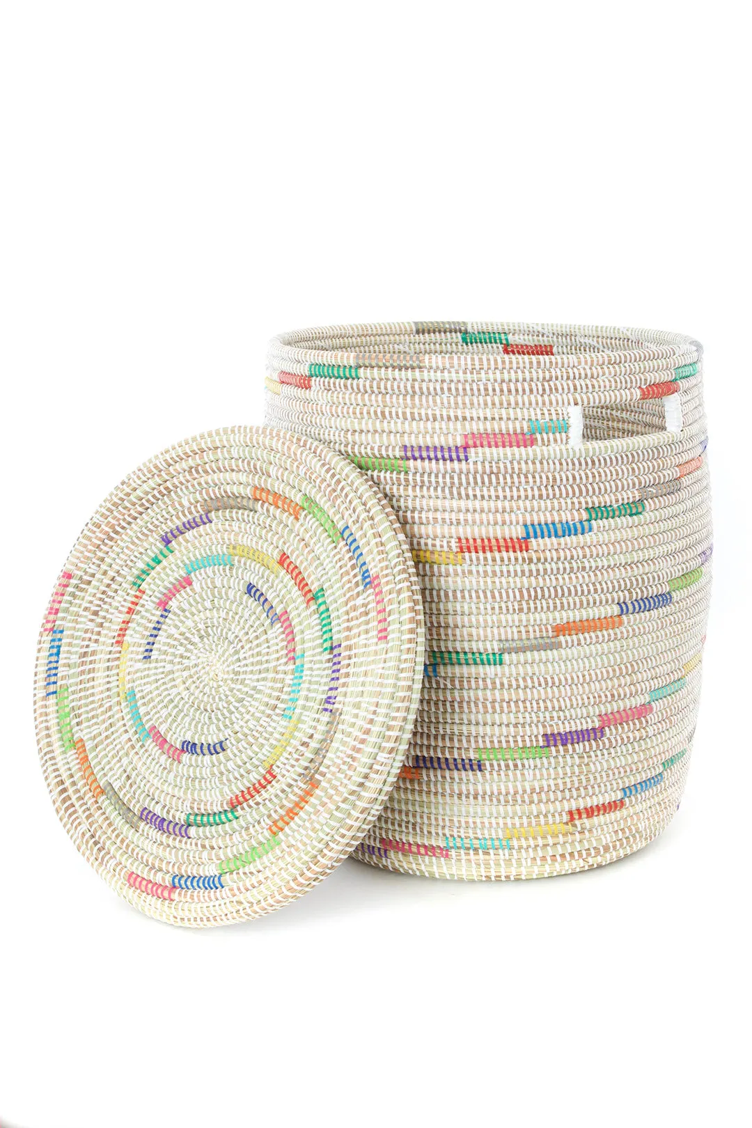 Vanilla Sugar Swirl Flat Lid Storage Basket