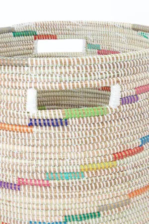 Vanilla Sugar Swirl Flat Lid Storage Basket