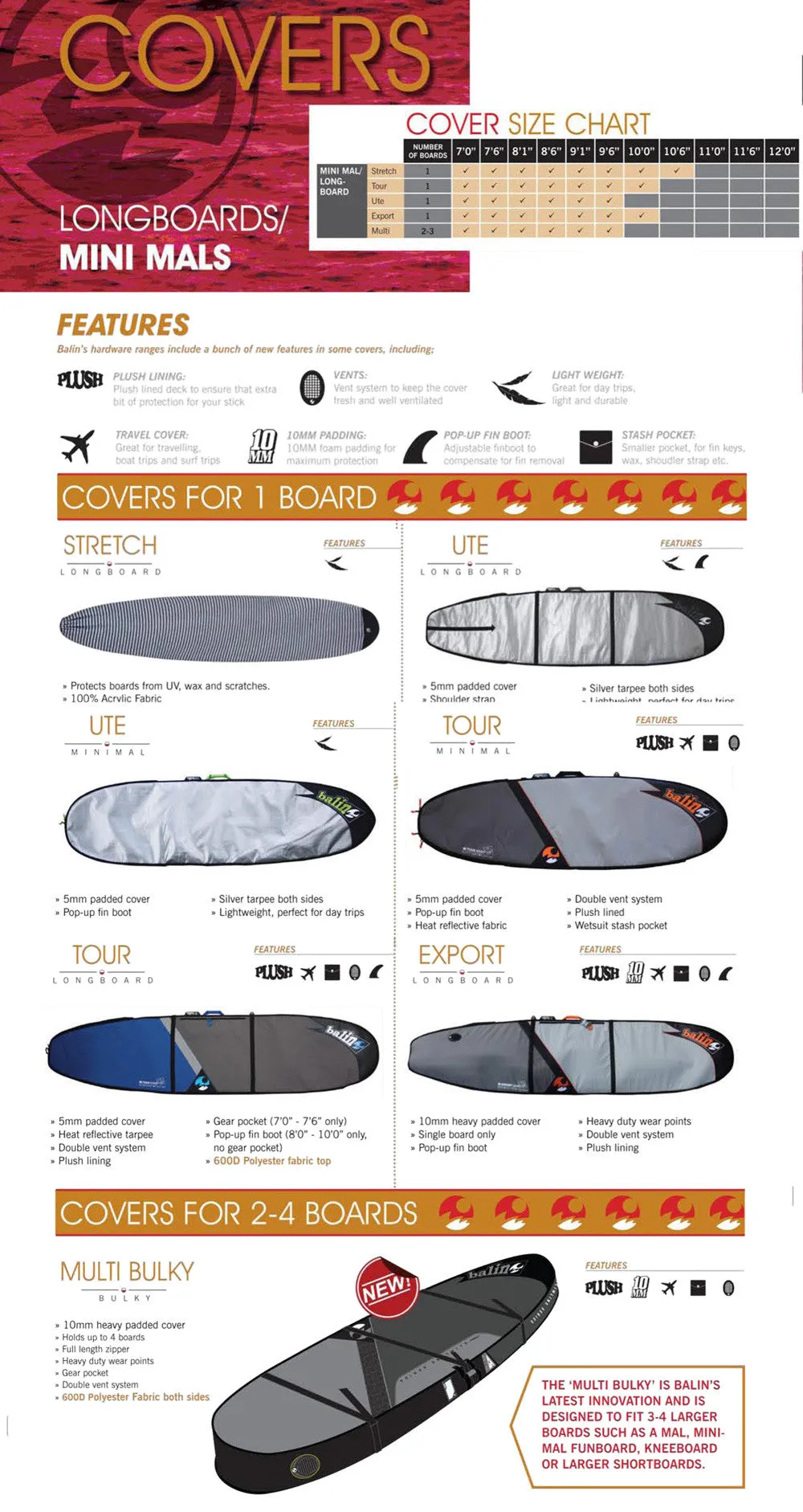 Vented Balin Surfboard covers and bags