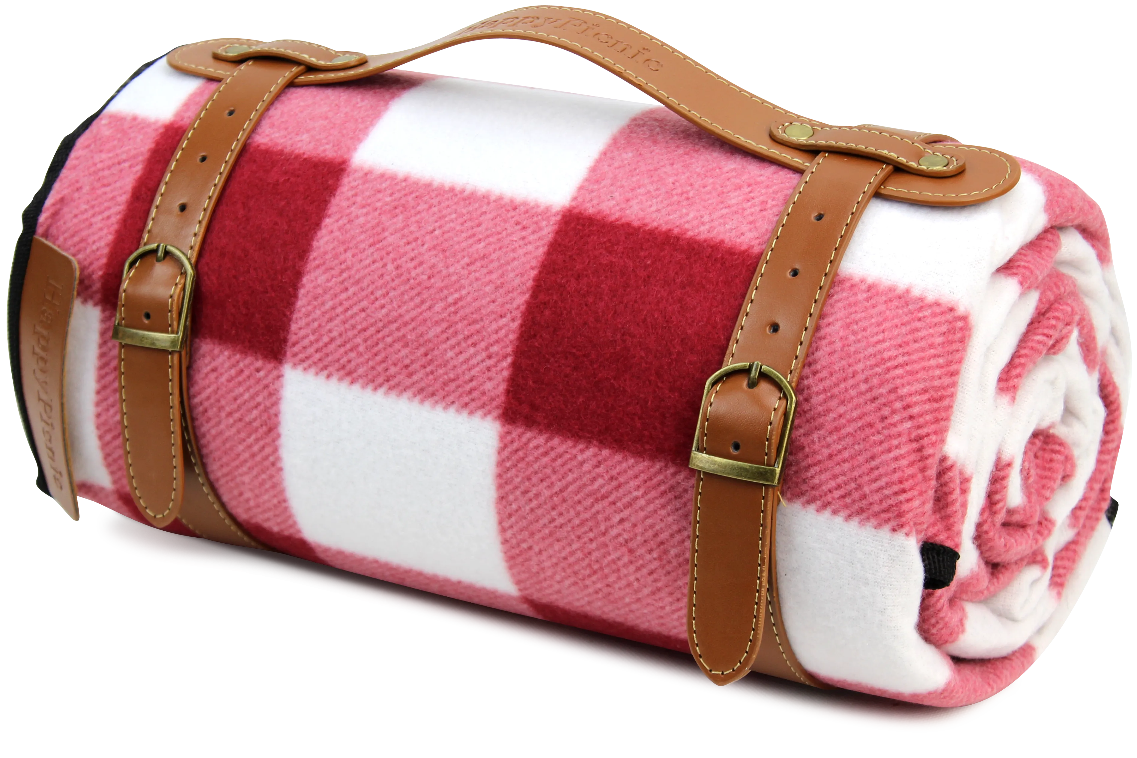 Waterproof Picnic Blanket 79" x 59" Soft Fleece Thick Beach Mat Red Check