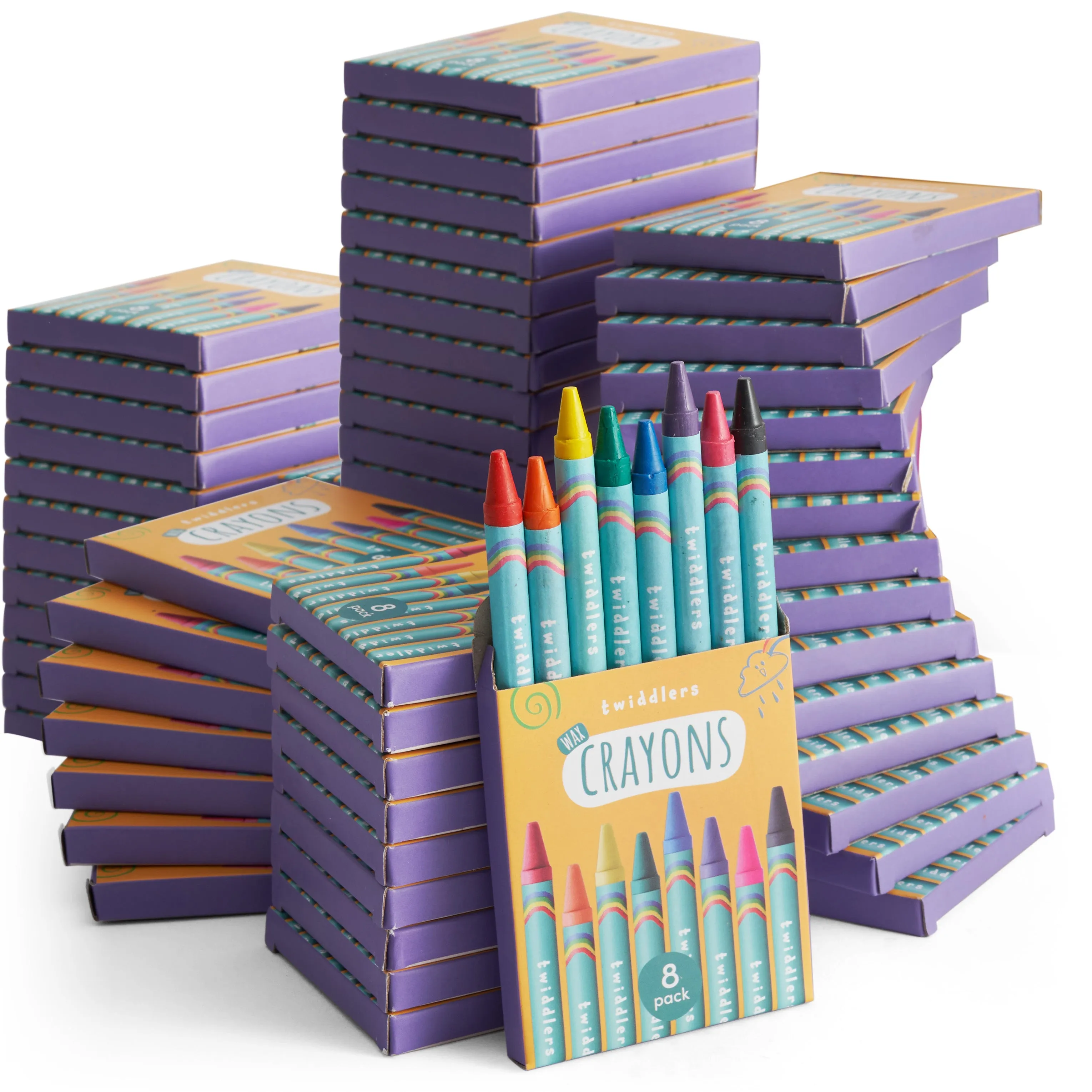 Wax Colouring Crayons (Packs of 8)