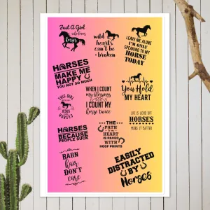 Whimsical Equine Expressions Sticker sheet