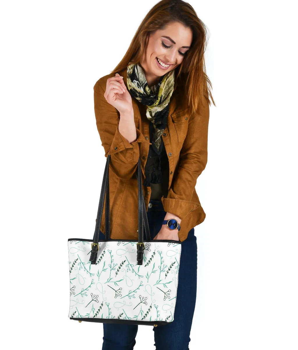 White With Retro Wildflower Pattern Tote Bag
