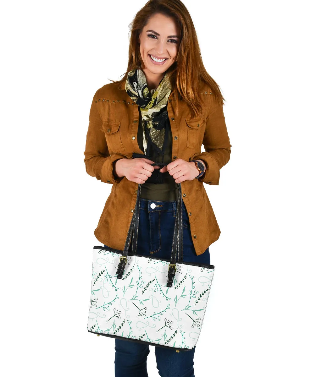 White With Retro Wildflower Pattern Tote Bag