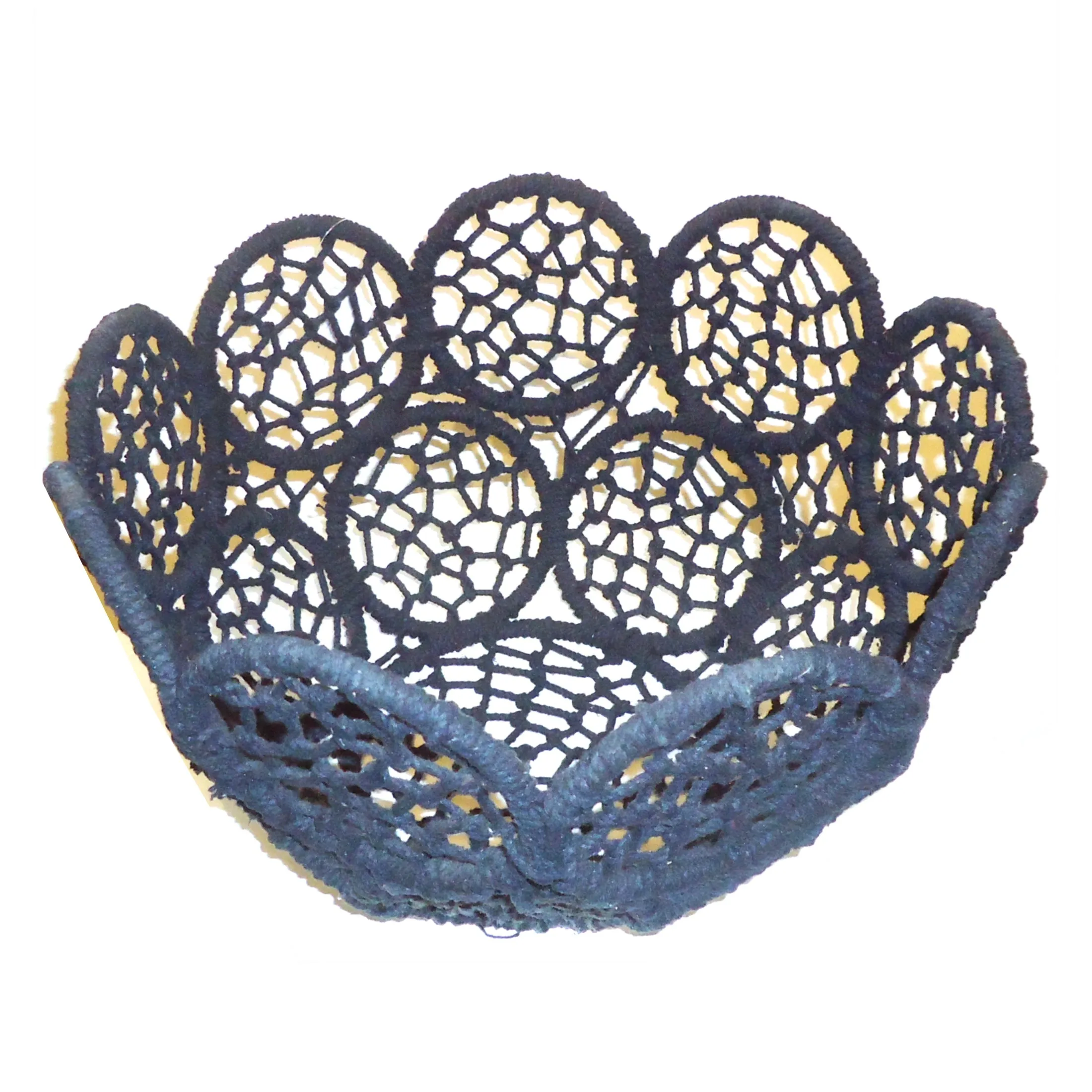 Woven Jute Flower Basket - Black, Large