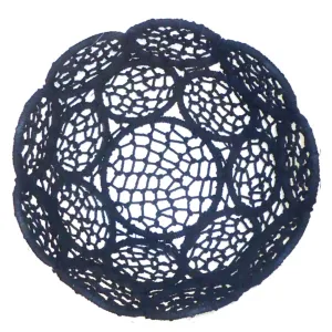 Woven Jute Flower Basket - Black, Large