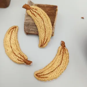 Yellow banana iron on Patches Decorative Vintage Appliques for Clothing Accessories Hats Jackets Bags Jeans Craft Creations #359